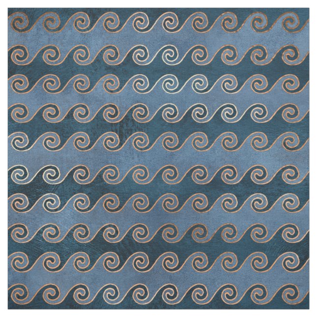 Tissu Vagues Abstraites en bleu (Échantillon)