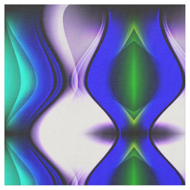 Tissu Vagues bleues et vertes Abstraites (Fermer)
