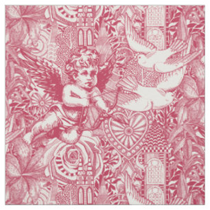 Tissu valentine maximalisme viva magenta demi perle
