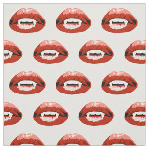 Tissu Vampire Dents Bouche Lèvres Rouges