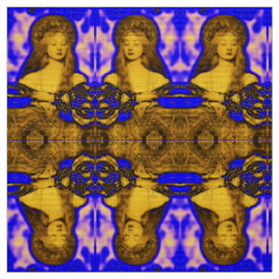 TISSU VANITÉ FEMME BEAUTÉ-MODE / FRACTAUX BLEU OR