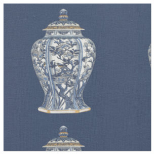 Tissu Vase bleu et blanc à porcelaine par le studio de