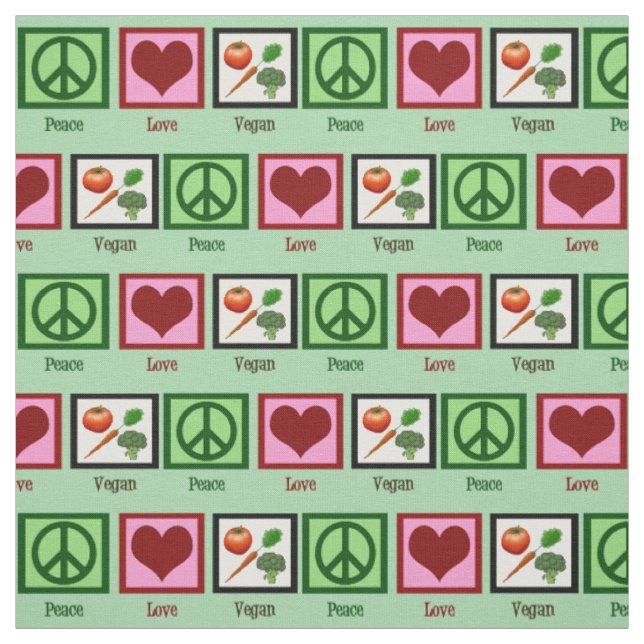 Tissu Végétalien d'amour de paix (Échantillon)