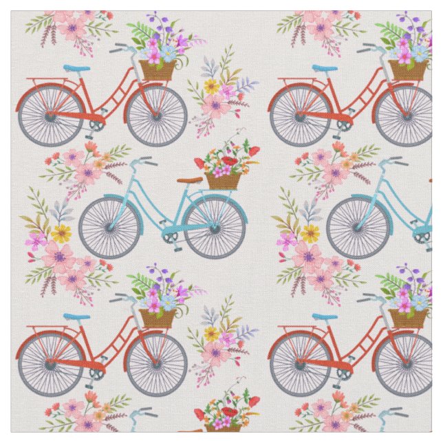 Tissu Vélos à fleurs (Fermer)