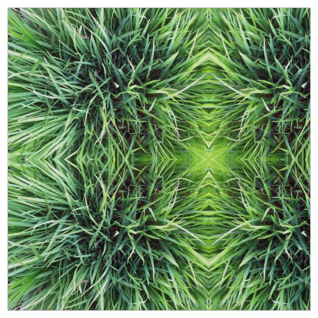 Tissu Véritable Motif d'herbe dans les tons vert vif (Échantillon)