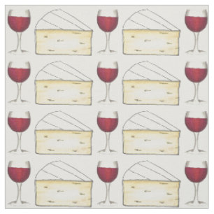 Tissu Verre de vin rouge et fromage de brie crémeux Food