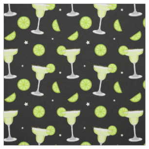 Tissu Verres à cocktails et Limas Margarita Motif