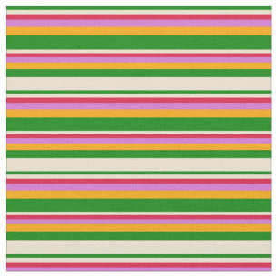 Tissu Vert, Beige, Crimson, Orchidée et orange