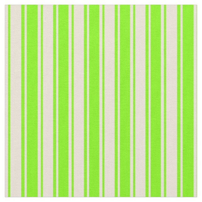 Tissu Vert & Bisque Coloré Lignes/Motif (Fermer)