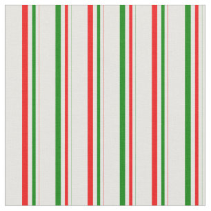 Tissu Vert, blanc, rouge Motif rayé