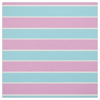 Tissu Vert/bleu écume de mer avec des rayures rose/blanc