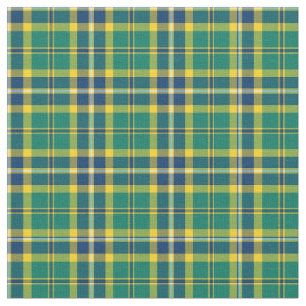 Tissu Vert, Bleu et Jaune Plaid Sportif