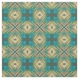 Tissu Vert bleu Turquoise Turquoise Aztec Motif mosaïque