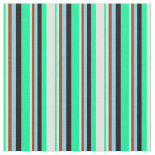 Tissu Vert, Cyan clair, Brown, Ciel Bleu & Noir