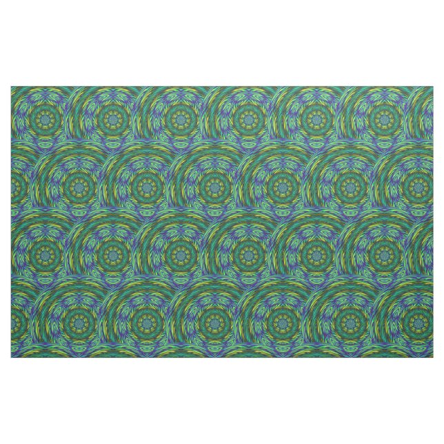 Tissu vert d'abrégé sur mandala (Fat Quarter)