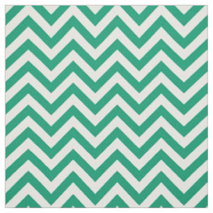 Tissu Vert de jade, motif de zigzag blanc d'atterrisseur