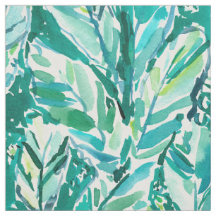 Tissu Vert de JUNGLE de FEUILLE de BANANE tropical