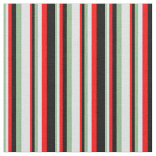 Tissu Vert de mer foncée, Lavande, Motif rouge et noir