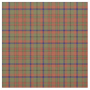 Tissu Vert de mousse vintage, bleu royal et plaid