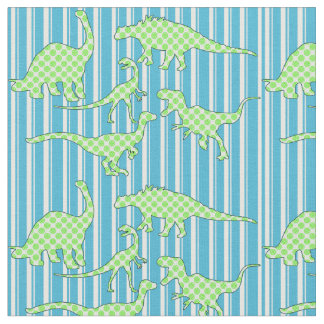 Tissu vert et bleu de dinosaure