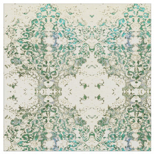 Tissu vert fleuri de fantaisie de bohémien de blo