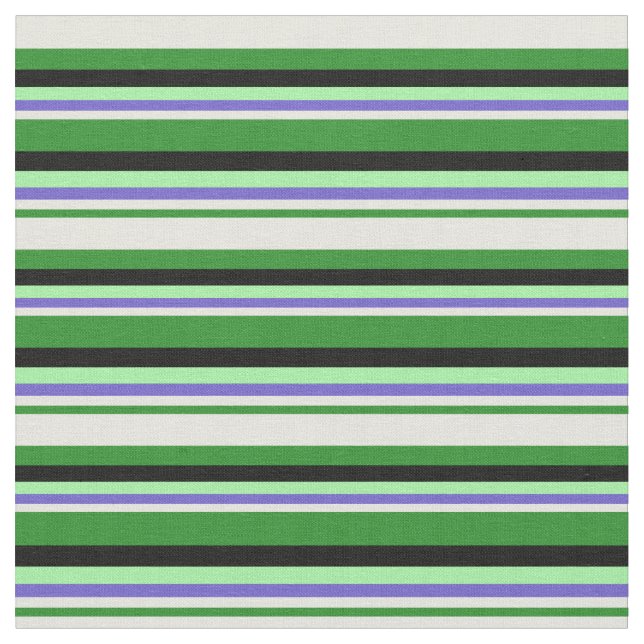 Tissu Vert Forêt, Beige, Bleu Ardoise, Vert & Noir (Fermer)