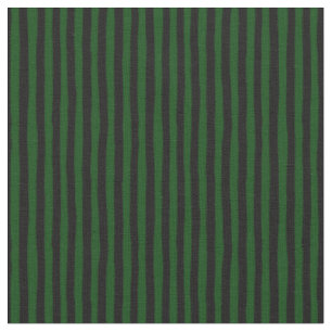 Tissu Vert forêt et rayures bancales noires