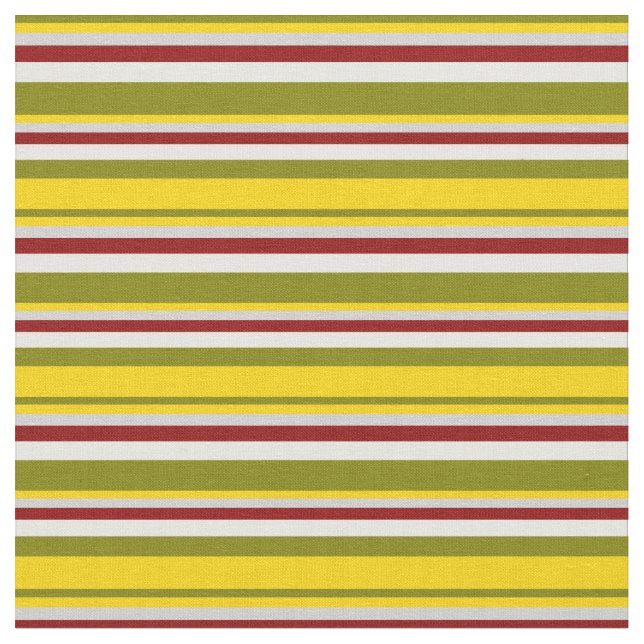 Tissu Vert, Jaune, Gris clair, Rouge foncé & Crème à men (Fermer)