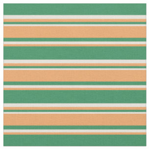 Tissu Vert mer, Brown & Beige Grandes/Lignes Motif