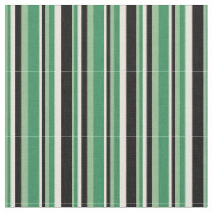 Tissu Vert mer foncé, Vert mer, Beige & Noir