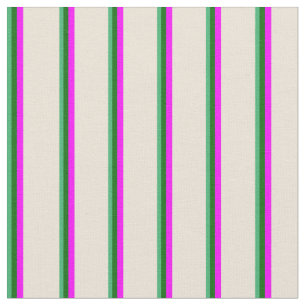 Tissu Vert mer, Vert foncé, Fuchsia & Bisque Coloré