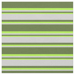 Tissu Vert olive foncé, gris clair et vert clair
