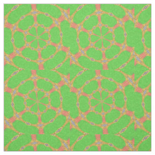Tissu Vert Orange Zèbre Animal Cercle Motif géométrique
