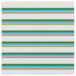 Tissu Vert, prune, bleu ciel profond, vert foncé et blan