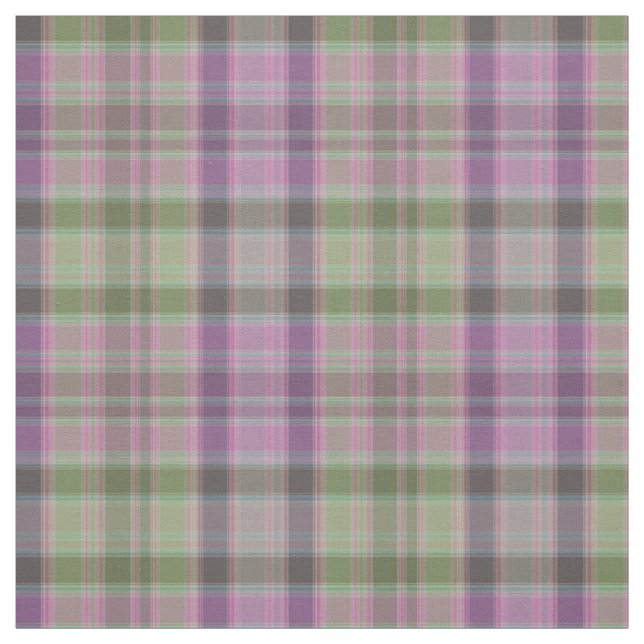 Tissu Vert, tartan classique lilas. (Échantillon)