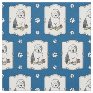 Tissu Vétérinaire Vieux Anglais Berger Gris 1 Cute Vet