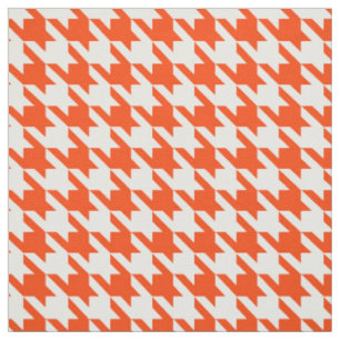 Tissu Vichy orange et blanc à carreaux pied de poule