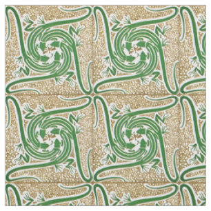 Tissu Victorian Era Art Nouveau Four Lizards Motif
