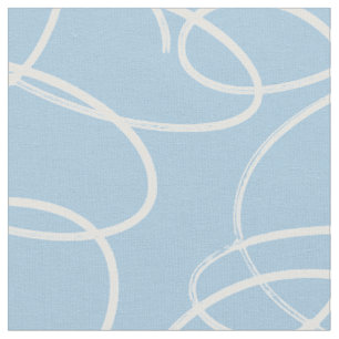 Tissu Vigne Tourbillonnante Abstraite   Moderne Bleu Cie