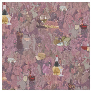Tissu Vin et fromage Imprimer