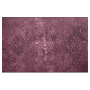Tissu Vin Velvety Damask Glam Grunge de Bordeaux Sangr