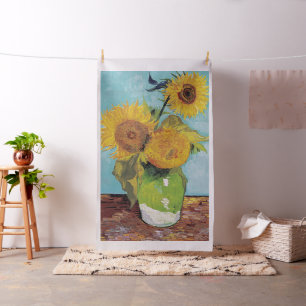 Tissu Vincent Van Gogh - Trois tournesols dans un vase