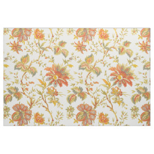 Tissu Vintage automne Floral Feuille Orange
