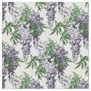 Tissu Vintage Bleu et Lavande Wisteria Motif Floral