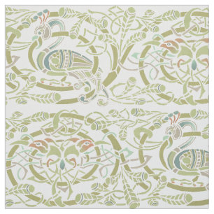 Tissu Vintage Celtic Knot Peacock Oiseaux Motif Frieze