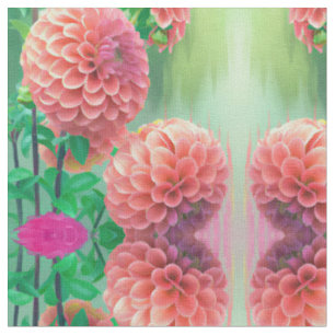 Tissu Vintage Dahlia Floral Fabric Motif de conception
