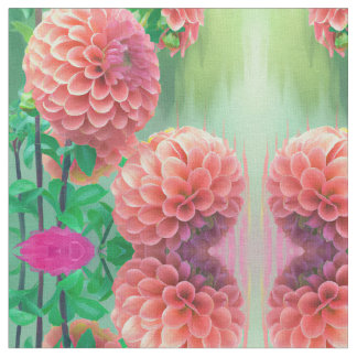 Tissu Vintage Dahlia Floral Fabric Motif de conception