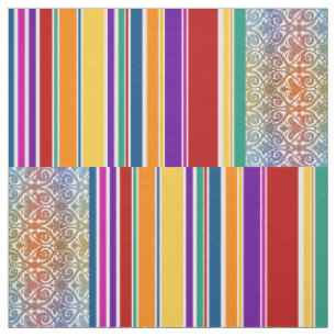 Tissu Vintage Damask Stripes coloré III + votre idée