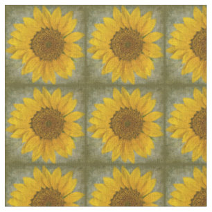 Tissu vintage de motif de tournesol