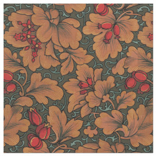 Tissu Vintage époque victorienne Floral et Motif feuille